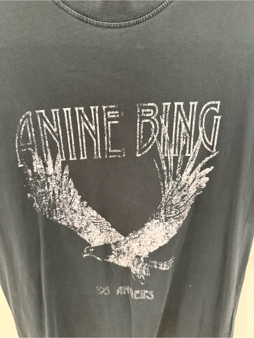 Anine Bing Vintage-Style Graphic Tee in Charcoal Gray - Picture 2 of 5